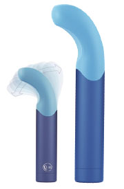 Natural Contours La-G by Adam and Eve g-spot sex toy in light blue and royal blue