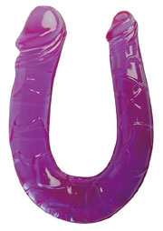 Purple jelly double-ended dildo