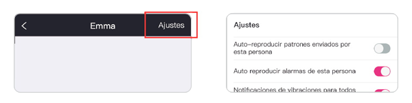 Tienes la habilidad de ajustar la configuración para cada pareja al usar la app Lovense Remote.