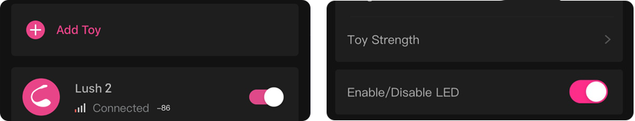 You have the option to enable/disable the LED light on Lush 2nd Gen antenna when using the Lovense Remote app.