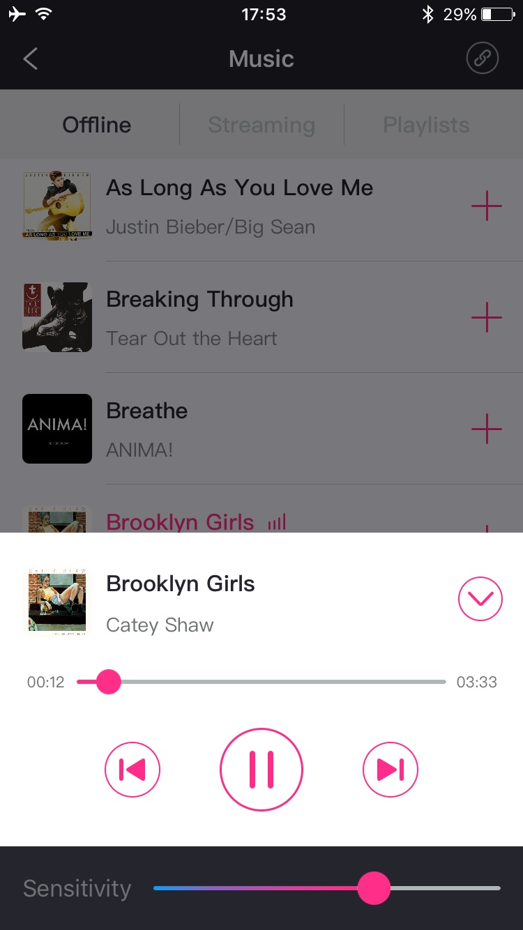 Captura de Pantalla de Lovense Remote: Sincroniza tu música.
