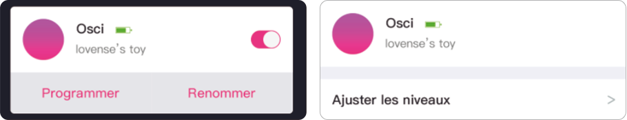 L'application Lovense Remote vous permet de choisir l'intensité des vibrations et de les sauvegarder pour plus tard.
