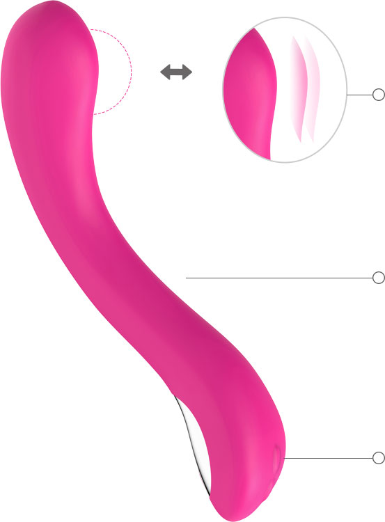Carefully designed curve and oscillating mechanism enables pinpoint G-Spot stimulation.